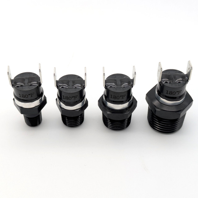 Scram Speed 200* NPT Automotive Thermal switches. in 1/8" NPT, 1/4" NPT, 3/8" NPT, and 1/2" NPT. No adapters required!