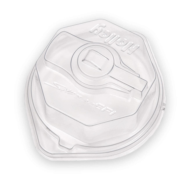 Holley Performance Parts – EFI, Intakes, & More Holley 565-32 HyperSpark Installation Tool - Clockwise, clear plastic tool with engraved brand name and directional arrow for engine spark plug installation.