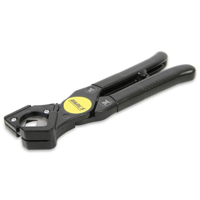 Earl's D022ERL Hand-Held Hose Cutter, black hand-held hose cutting tool with ergonomic handles and sharp cutting blade for precise pipe and hose cutting. Earl's D022ERL Hand-Held Hose Cutter, black hand-held hose cutting tool with ergonomic handles and sharp cutting blade for precise pipe and hose cutting.