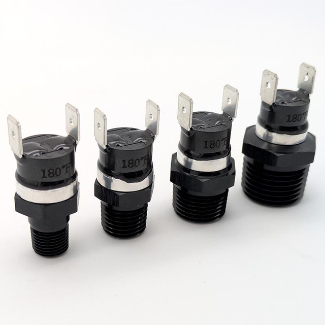 190* Scram Speed NPT Automotive Thermal switches. in 1/8" NPT, 1/4" NPT, 3/8" NPT, and 1/2" NPT. No adapters required!