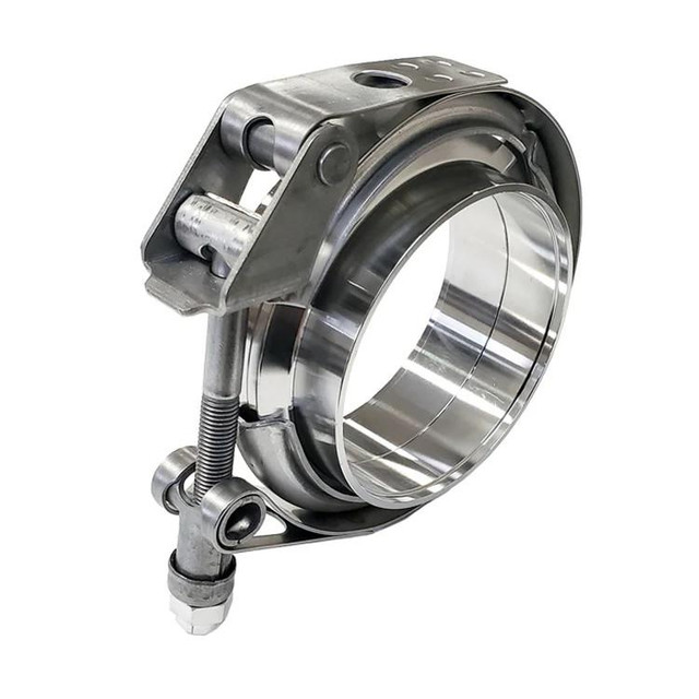 Ace 22112 4.00 OD V-Band Stainless 304, a stainless steel V-band clamp with a 4-inch outer diameter for high-performance exhaust system connections. Ace 22112 4.00 OD V-Band Stainless 304, a stainless steel V-band clamp with a 4-inch outer diameter for high-performance exhaust system connections.