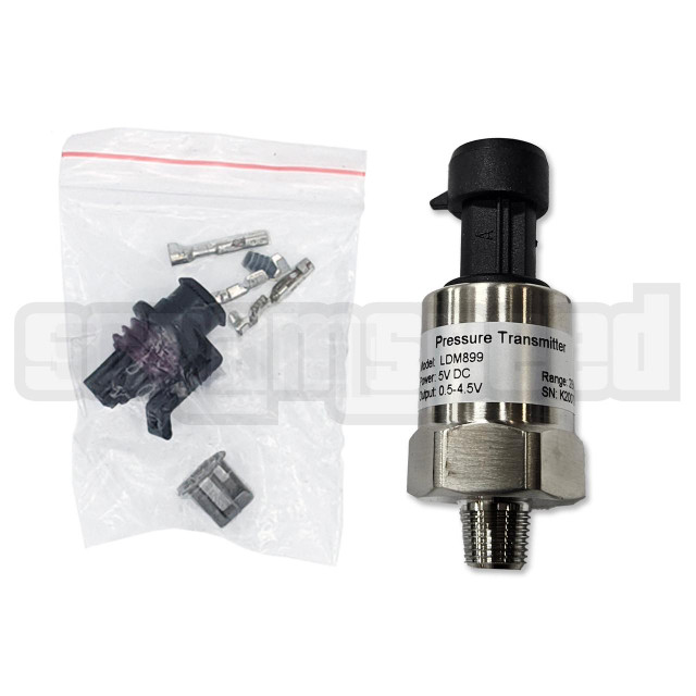 Scram Speed SNS135 2 BAR MAP SENSOR, automotive pressure sensor with a metal body and black connector for engine management systems.