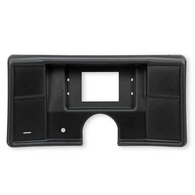 Holley 553-305 Dash Bezels for Holley EFI 7" Dashes, black plastic dashboard bezel with mounting holes and cutouts for gauges and display.