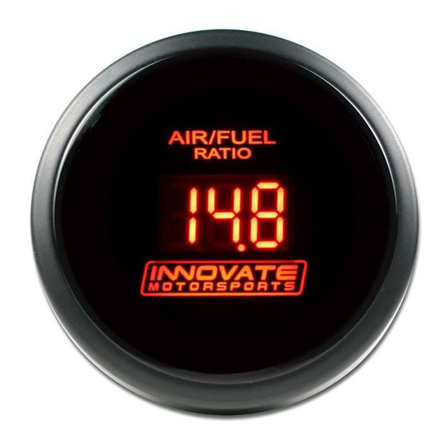Innovate Motorsports Innovate DB-GAUGE KIT RED W/ LC-2 & O2 SENSOR, digital gauge display showing air/fuel ratio of 14.8 with red backlight.
