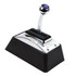 B&M 80683 Quicksilver 3 and 4 speed automatic shifter, metallic and black gear shift lever with a spherical top and base mounted on a black rectangular base with chrome accents.