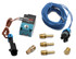 Holley EFI 557-200 3-port Boost Control solenoid, with blue wiring, brass fittings, and a black connector for automotive tire pressure or boost pressure management.