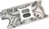 Weiand 8124 Small Block Ford Street Warrior Intake Manifold, high-performance automotive engine part with a silver finish designed for improved airflow and power in Ford small block engines.