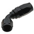 Fragola 226010-BL #10 X 60 PRO-FLOW HOSE END BLACK, a black hose fitting with a threaded connector and angled design for secure hose connection.