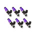 Precision Fuel Injectors from Injector Dynamics ID1050-XDS, 1050.60.14.14.6 Fuel Injectors, 14mm purple adaptors, set of 6.