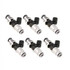 Precision Fuel Injectors from Injector Dynamics ID1300-XDS 1300.60.14.14B.6, set of 6 fuel injectors with 14mm grey adapter top and silver bottom adapter.