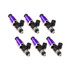 Precision Fuel Injectors from Injector Dynamics ID1700-XDS 1700.60.14.14.6 Fuel Injectors, 14mm purple adapters, set of 6, automotive performance fuel injectors.