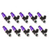 Precision Fuel Injectors from Injector Dynamics ID2600-XDS 2600.60.14.14.10, set of 10 fuel injectors with 14mm purple adapters, high performance fuel injection system.