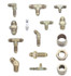 Fragola 581604 #4 X 1/8 MPT, STRAIGHT ADAPTER - STEEL, image showing various steel threaded and compression fittings and connectors for plumbing and hydraulic applications.