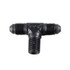 Fragola 482504-BL #4 TEE, 1/8 MPT, ON THE SIDE BLACK, black plastic T-shaped connector with threaded ends for fluid or gas piping.