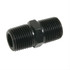 Fragola 491103-BL 3/8 MPT PIPE NIPPLE BLACK, black metal pipe fitting with threaded ends for plumbing or industrial use.