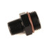 Fragola 494001-BL #10 O-RING X 3/8 MPT ADAPTER, BLACK, close-up of black threaded brass adapter with O-ring for fluid connections.
