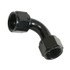 Fragola 496320-bl Black Female Coupler ?? Tube Style, image of a black tube-style female coupler with 90-degree elbow design for plumbing or pneumatic connections.