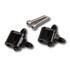 Earls Holley LS9808ERL LS Steam Vent Adapters -3 Dual Out, black and silver steam vent adapters with mounting screws for automotive use.