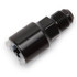 Russell 641303 1/4 inch to -6AN quick disconnect, black metal fitting with threaded end