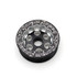Scram Speed 3" Custom Alternator Pulley 6 Rib, black multi-groove automotive alternator pulley with drilled holes for weight reduction and branded logo around the edge