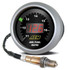 AEM Digital UEGO Wideband Air/Fuel Gauge, digital car gauge with a black face, red LED display, and green indicator light, used for measuring air/fuel ratio in vehicles.