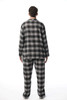 Plaid Button Front Flannel Pajamas Set