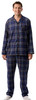 Plaid Button Front Flannel Pajamas Set