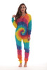 #followme Women's Tie Dye Henley Thermal Onesie