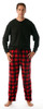 #followme Pajama Set for Men with Thermal Henley Top and Polar Fleece Pants 44909