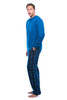 #followme Pajama Set for Men with Thermal Henley Top and Polar Fleece Pants 44909