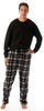 #followme Pajama Set for Men with Thermal Henley Top and Polar Fleece Pants 44909