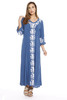 Embroidered Bell Sleeve Maxi Caftan