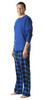 45910-1A-XL #FollowMe Polar Fleece Pajama Pants Set for Men / Sleepwear / PJs (XXX-Large, Blue Top / Blue Buffalo Plaid Pant)