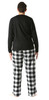 45910-1A-XL #FollowMe Polar Fleece Pajama Pants Set for Men / Sleepwear / PJs (X-Large, Black Top / White Buffalo Plaid Pant)