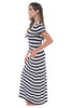 Just Love Womens Stripe Maxi Dress Knit Jersey T-Shirt Dress for Women