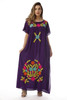 Floral Long Embroidered Caftan Dress
