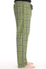 Mens Solid Plaid Pajama Pants with 2 Pockets