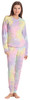 Just Love Women's Tie Dye Two Piece Thermal Pajama Set