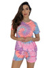 Just Love Tie Dye Shorts Set for Women Tie Dye Rainbow Short Sleeve