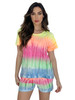 Just Love Tie Dye Shorts Set for Women Tie Dye Rainbow Short Sleeve