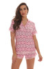 #followme Button Down Pajama Shorts Set with Notch Collar