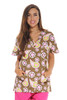 Brown Paisley Scrub Top