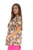 Brown Paisley Scrub Top
