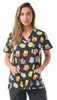 Brown Paisley Scrub Top