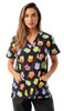 Brown Paisley Scrub Top