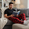 #followme Microfleece Mens Buffalo Plaid Pajama Pants with Pockets