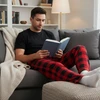 #followme Microfleece Mens Buffalo Plaid Pajama Pants with Pockets