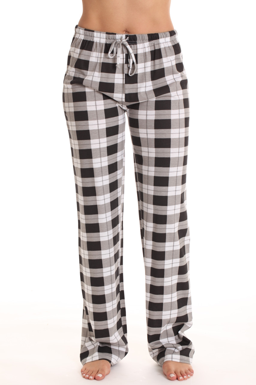 Plaid Pajama Pants Cotton Jersey - Just Love Fashion