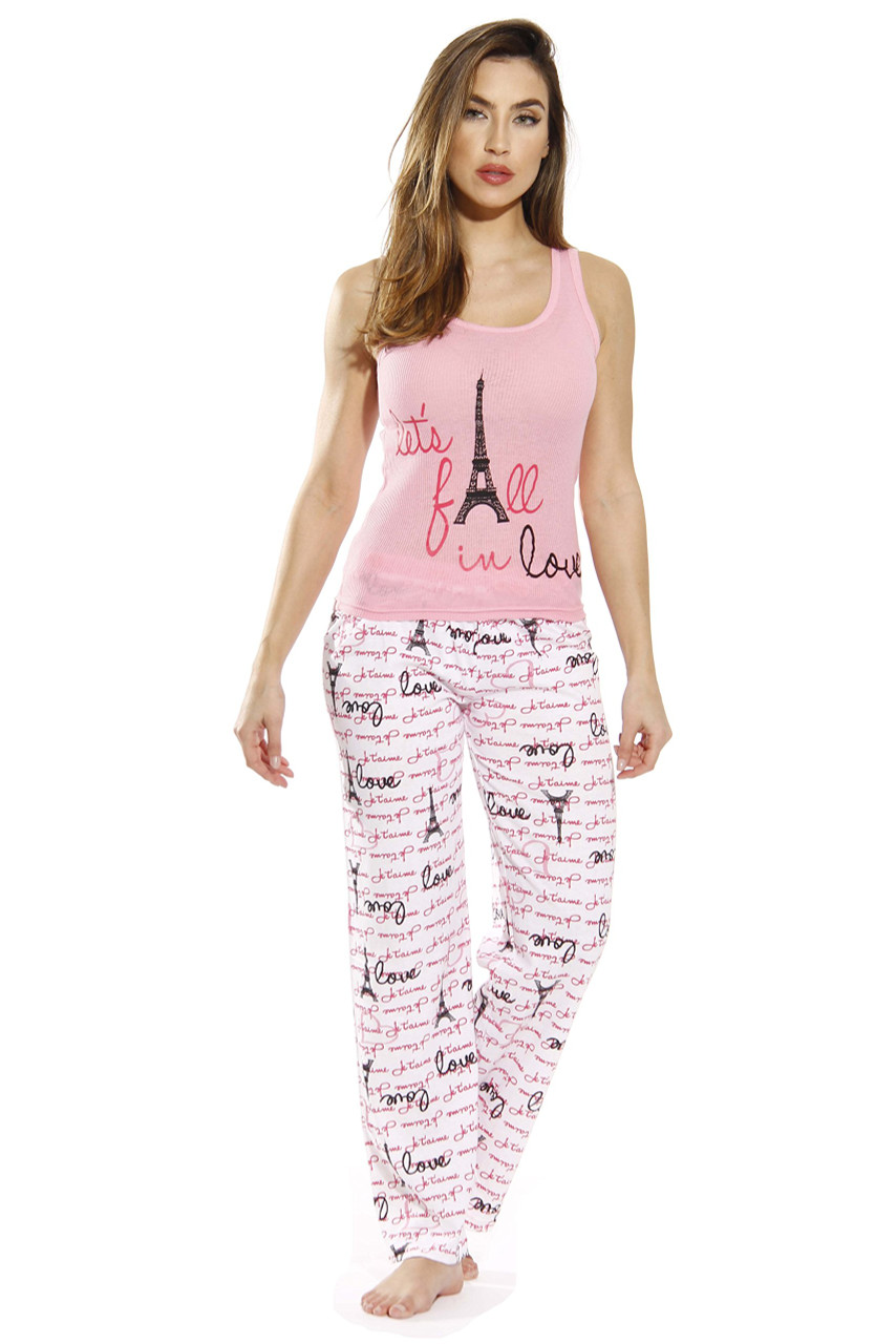 Womens pajamas tank 2025 top and pants