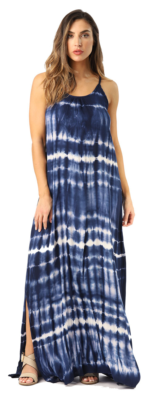 Tie Dye Double Slit Maxi Dress - Just Love Fashion